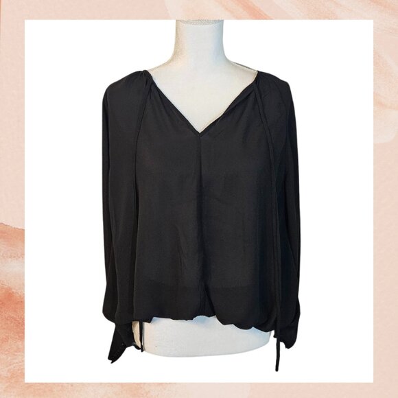 Fashion Nova Black Balloon Sleeve Cropped Blouse - Picture 4 of 9